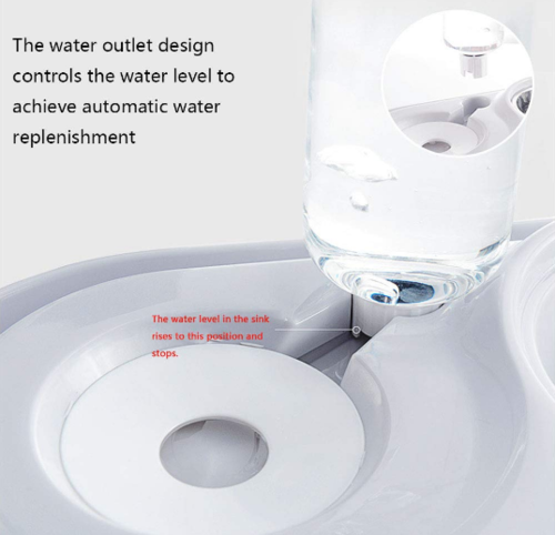 Tazones de Acero Inoxidable para Mascotas con Botella de Agua Automática