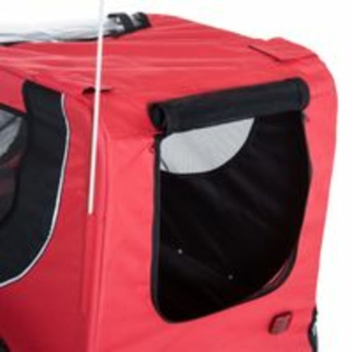 Remolque Plegable PawHut para Bicicleta, Transportador de Viaje para Perros y Gatos, Rojo